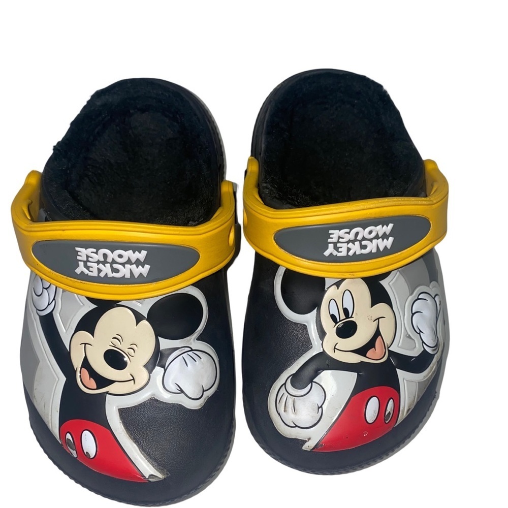KIDS crocs mickey mouse black clogs children size 8 toddler